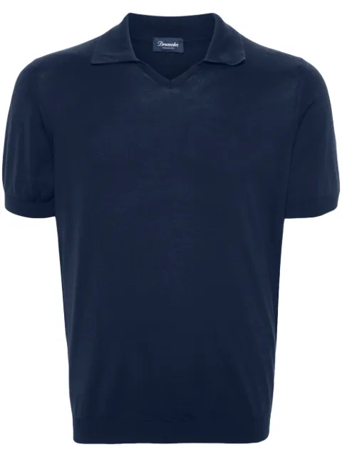 Drumohr V-neck short-sleeve T-shirt Blue D0GN146