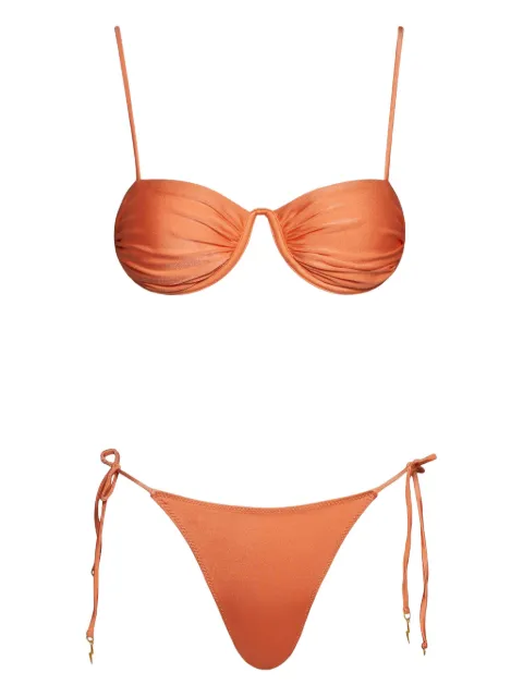 Noire Swimwear Monowire tie-fastening bikini Orange NSW417
