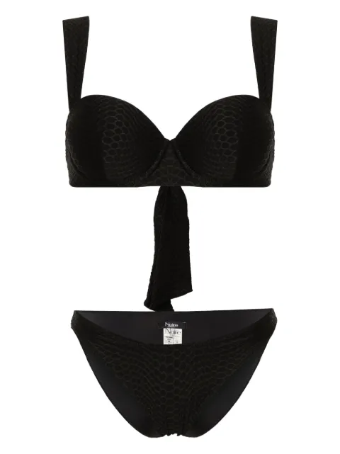 Noire Swimwear Nikki snakeskin-effect bikini set Black NSW416