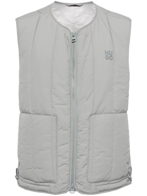 HUGO logo-appliqué quilted gilet Grey 50505081