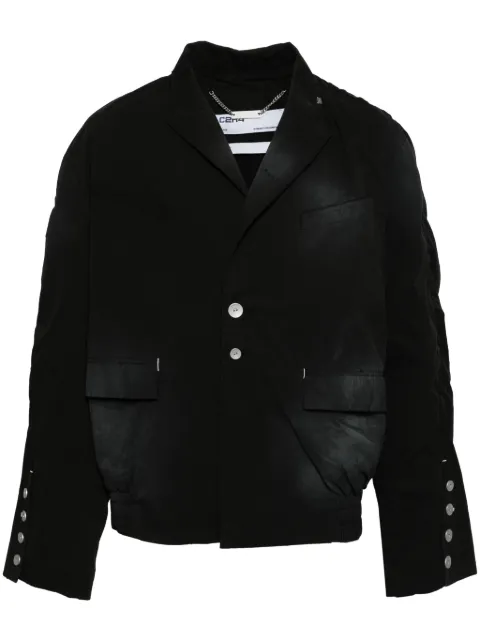 C2h4 faded-effect cotton blazer Black R009JK002