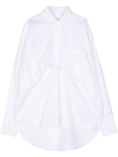 marina yee gathered cotton shirt White MYSHIRT5WHT