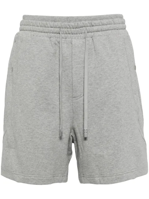 C2h4 mélange-effect cotton track shorts Grey R009SP062