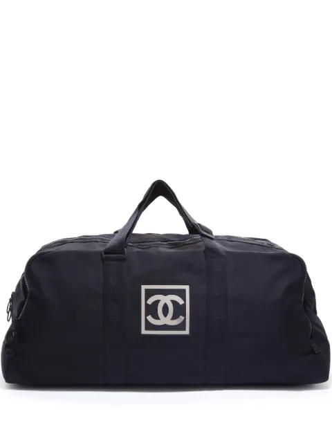 CHANEL Pre-Owned 2002-2003 large Sports Line duffle bag Black FF6665