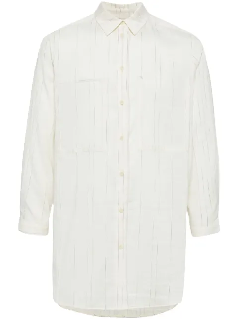 Toogood stripe-print cotton-linen shirt Neutrals THETAILORSHIRT