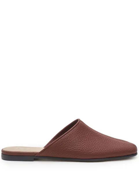 12 STOREEZ square-toe leather mules Brown 125723