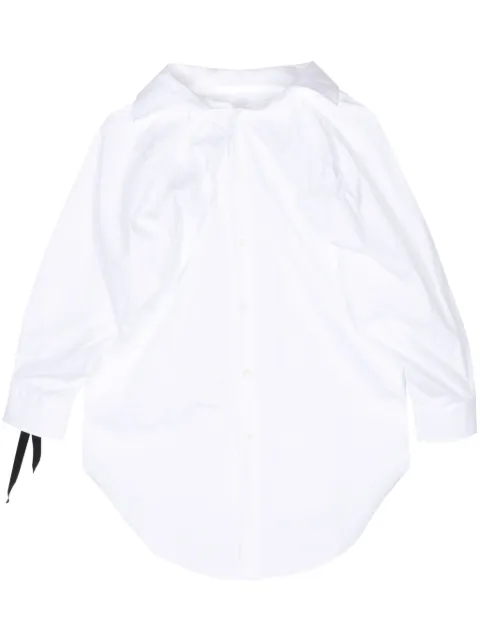 marina yee draped cotton-poplin shirt White MYSHIRT6WHT
