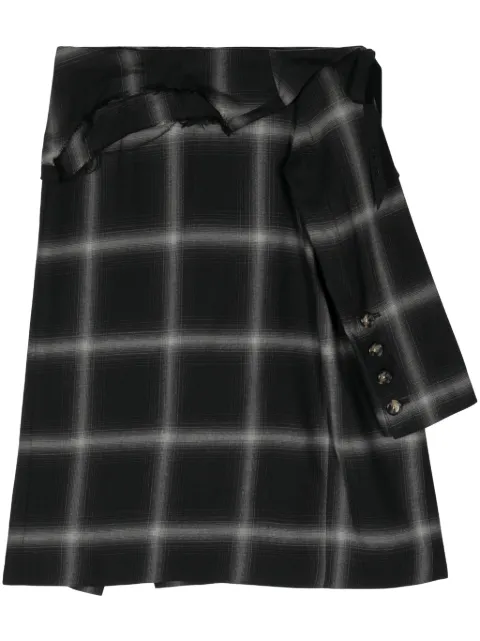 marina yee Birkin plaid wool skirt Grey BIRKINLG