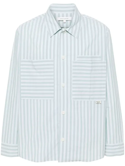Maison Kitsuné striped cotton shirt Blue MM00401WC2048