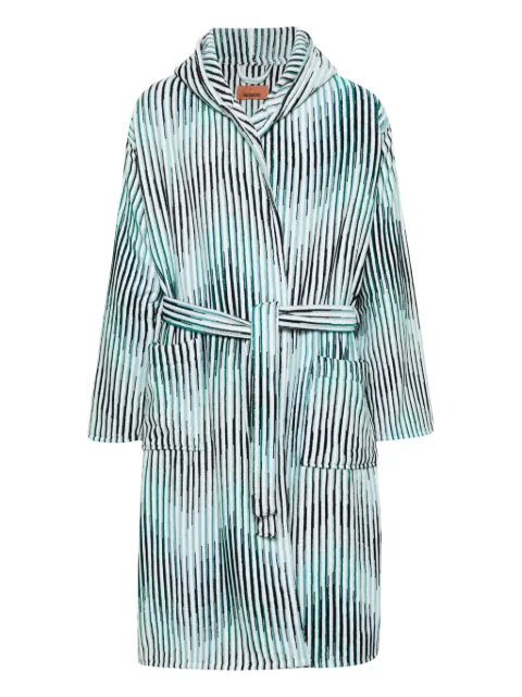 Missoni Home zigzag ribbed bath robe Blue 1D3AC99707