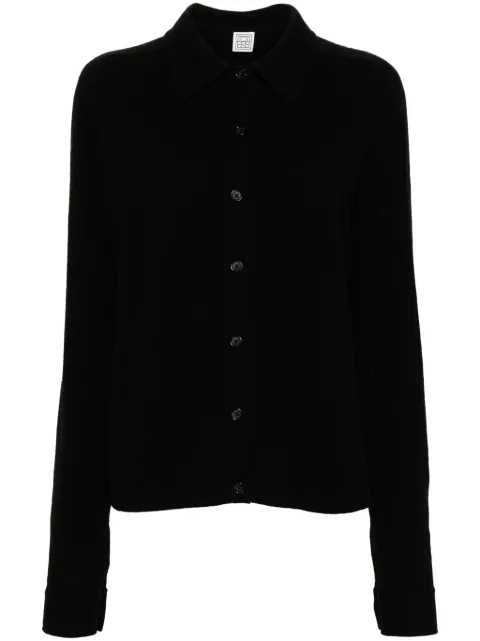 TOTEME shirt-collar cashmere cardigan Black 243WRT0347YA0016001