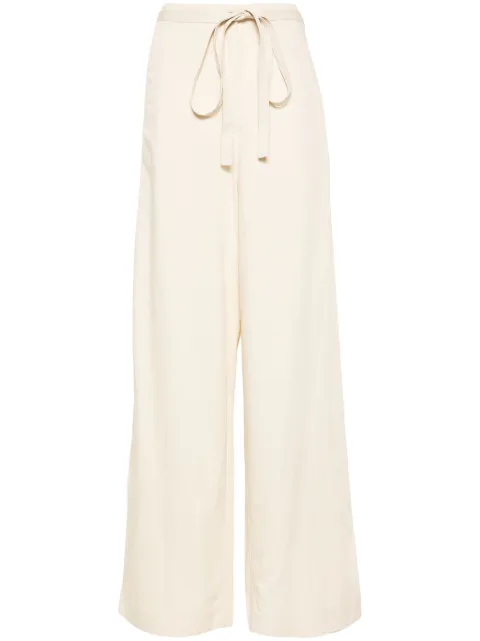 TOTEME belted-waist flared trousers Neutrals 243WRB0201FB0193087