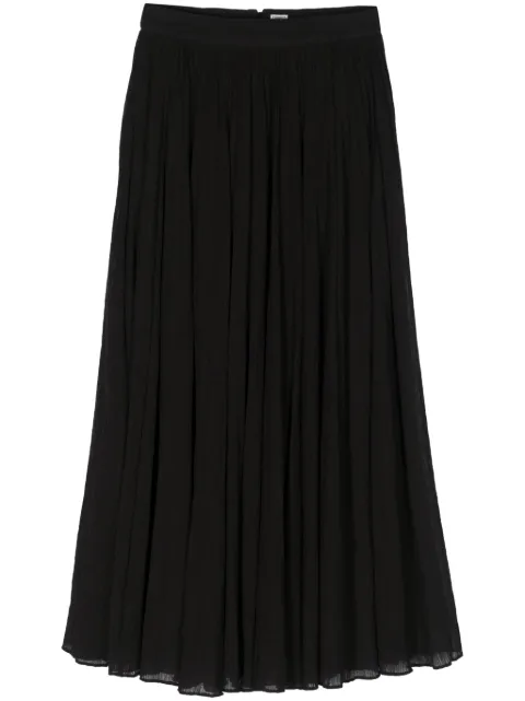 TOTEME plissé-effect organic cotton midi skirt Black 243WRB0197FB0200001