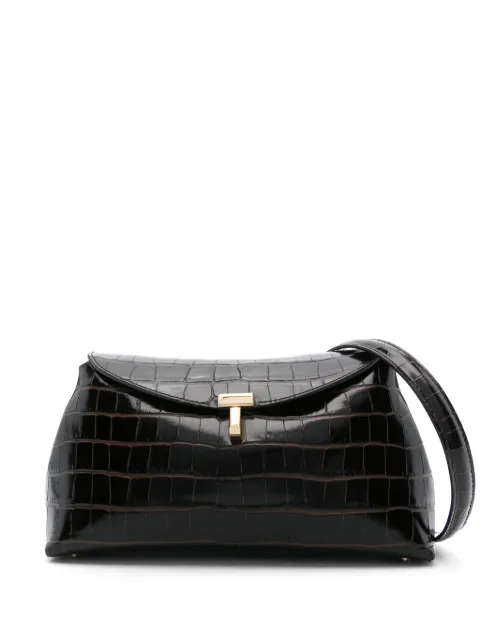 TOTEME T-lock croco-embossed clutch Brown 243WAL944LE0076034