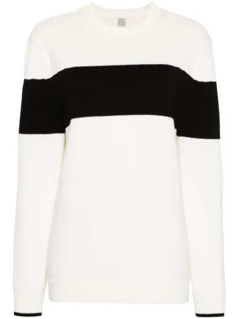 TOTEME striped crew-neck jumper Neutrals 243WRT0338YA0081200