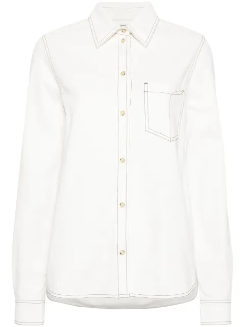 TOTEME contrast-stitching organic cotton shirt White 243WRT0341FB0104047