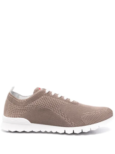 Kiton logo-embroidered knitted sneakers Brown USSFITSN0080935036
