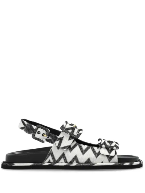 Missoni zigzag-knit buckled sandals Black M39022