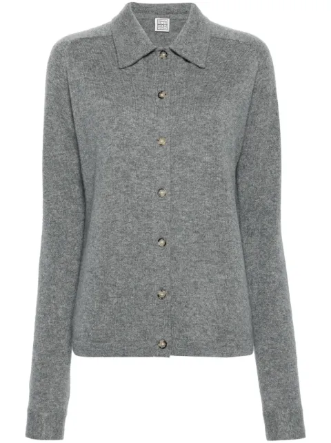 TOTEME straight-collar cashmere shirt Grey 243WRT0347YA0016074