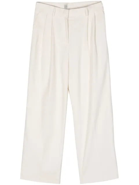 TOTEME high-waist palazzo corduroy trousers Neutrals 243WRB0202FB0191188