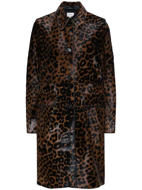 TOTEME leopard-print single-breasted coat Brown 243WRO1812LE0075207