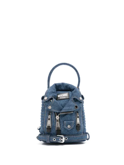 Moschino denim biker backpack Blue A76138218