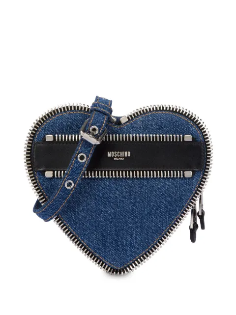 Moschino heart-shaped denim crossbody bag Blue A73648218