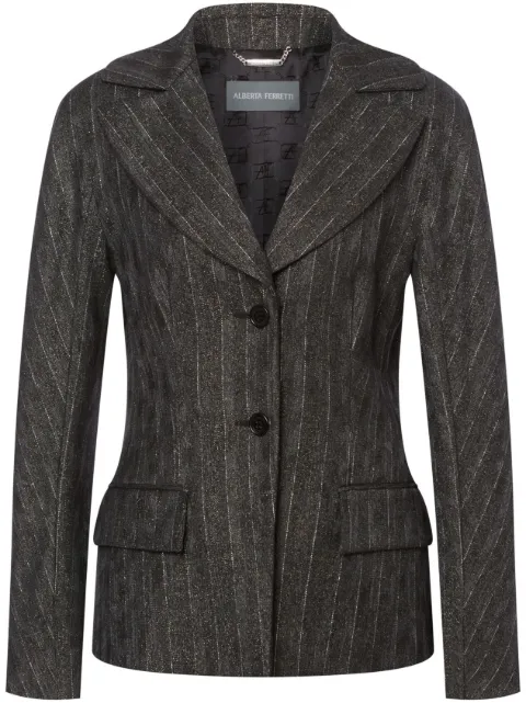 Alberta Ferretti pinstriped single-breasted blazer Grey AEF242M05055131