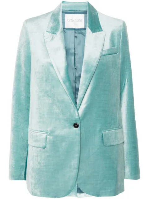 Forte Forte single-breasted velvet blazer Blue 13236MYJACKET