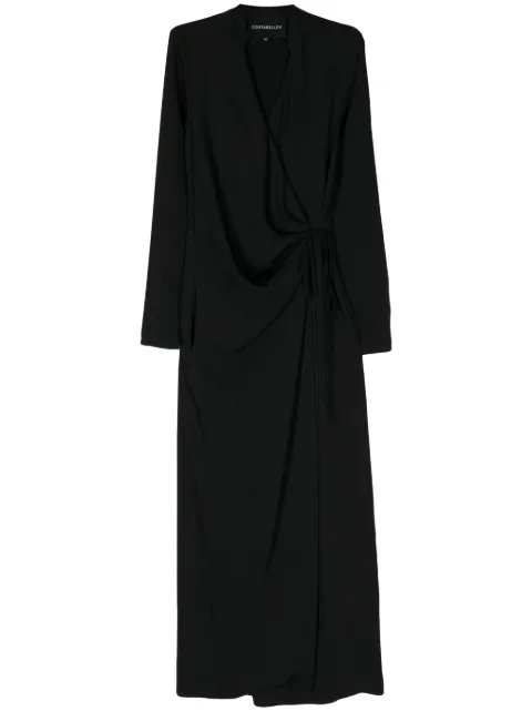 Costarellos Jenella crepe wrap dress Black SS2420