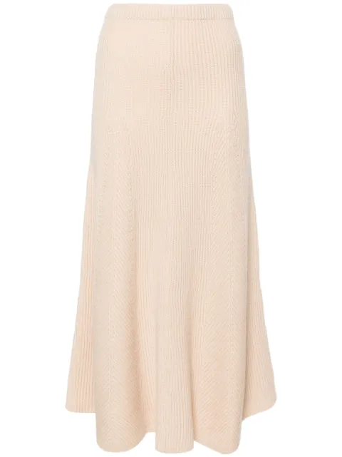 Forte Forte ribbed-knit midi skirt Neutrals 12938MYSKIRT