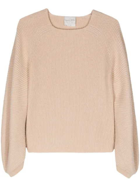 Forte Forte boat-neck ribbed jumper Neutrals 12936MYKNIT