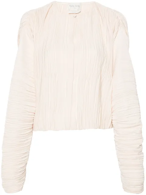Forte Forte long-sleeve pleated blouse Neutrals 12893MYSHIRT