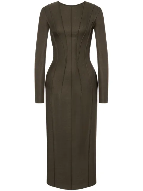 Alberta Ferretti seam-detailed pencil dress Green AEF242M04125127