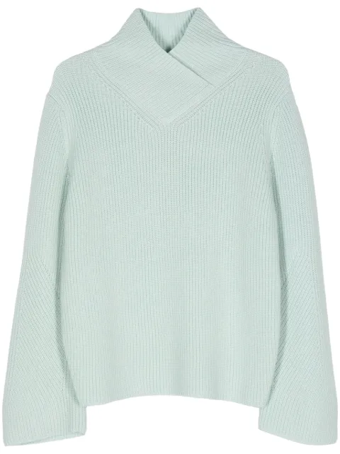 Forte Forte crossover-neck chunky-knit jumper Blue 13331MYKNIT