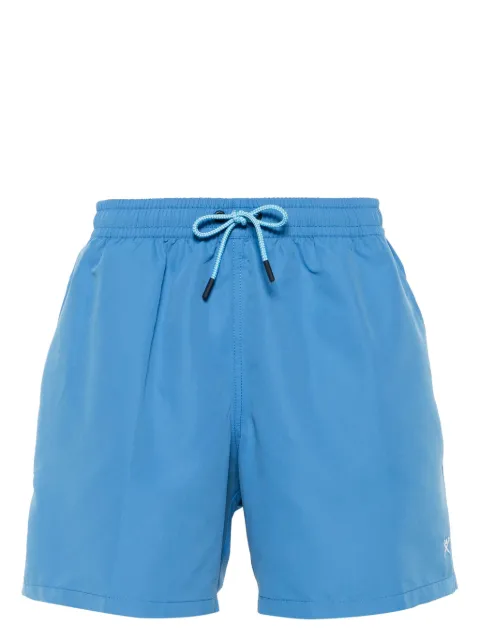 Hackett London motif-embroidered swim shorts Blue HMB10055