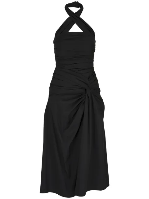 Carolina Herrera gathered halterneck dress Black S2411N505SCT