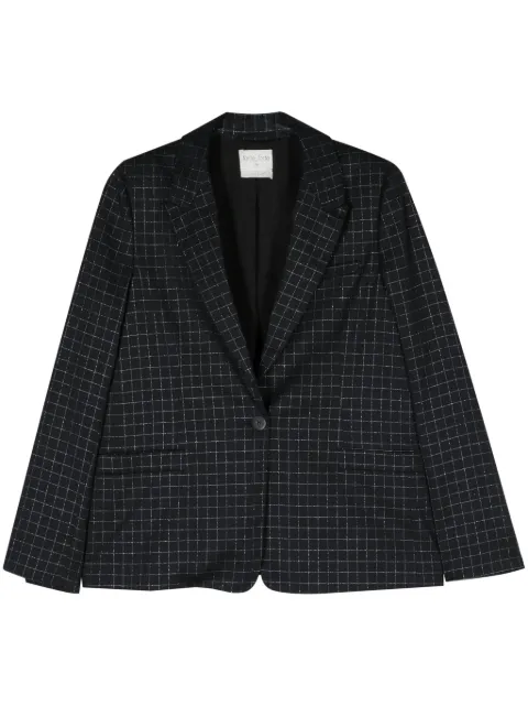 Forte Forte grid-pattern single-breasted blazer Black 12825MYJACKET