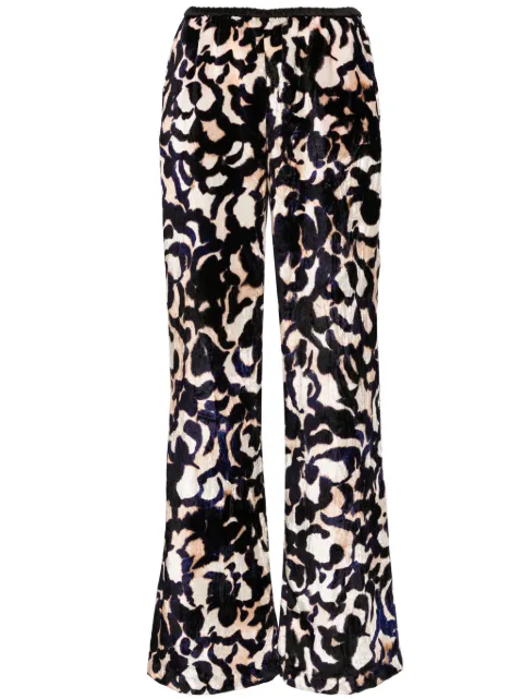 Forte Forte abstract-print crushed-velvet trousers Blue 12921MYPANTS