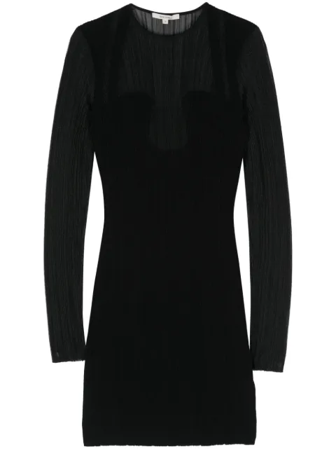 Nensi Dojaka ribbed plissé mini dress Black NDSS24KT046