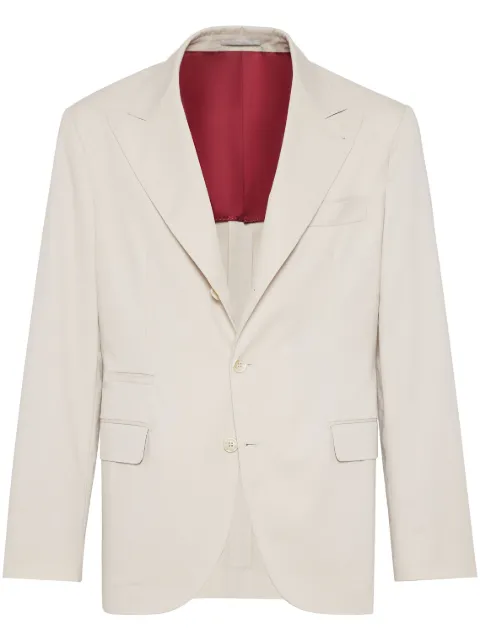 Brunello Cucinelli deconstructed gabardine large lapels blazer Neutrals ML4727BFDC190