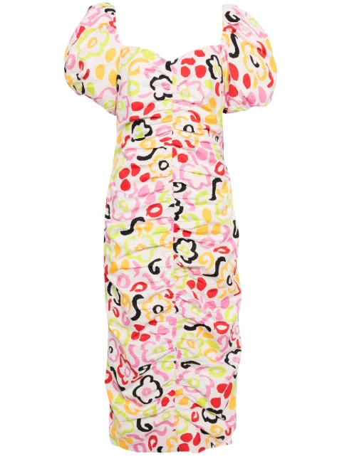 Rhode Tessa ruched cotton dress White DR00572CPP