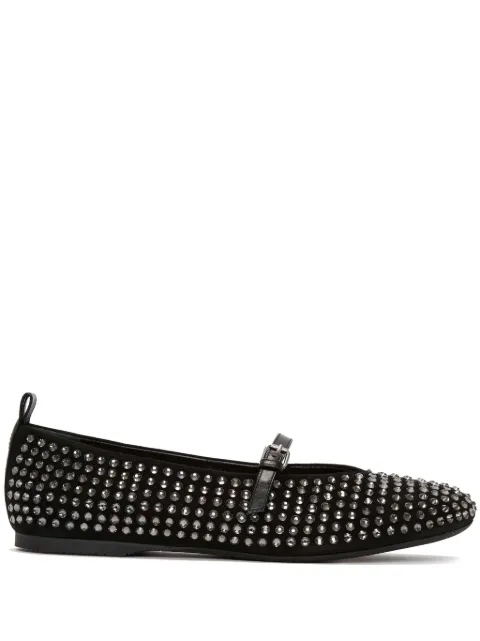 JW Anderson crystal-embellished buckle-strap ballet flats Black ANW43052A20090