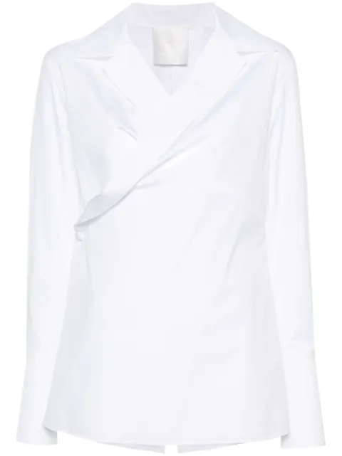 Givenchy wrap-design poplin shirt White BW619215JT