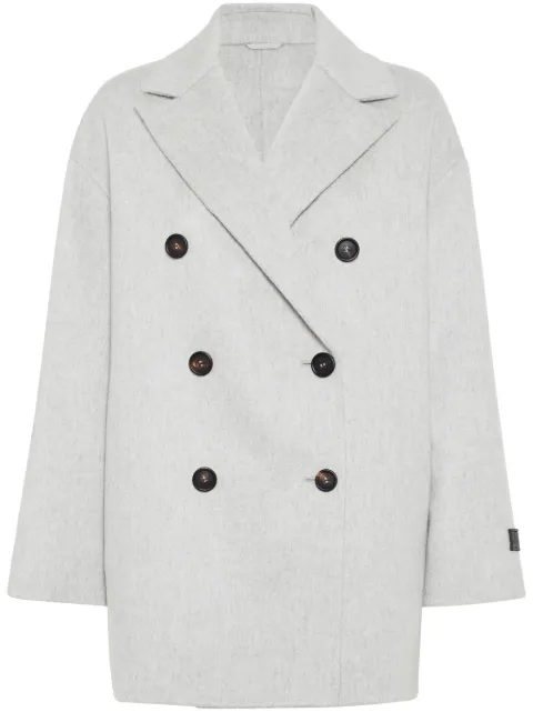 Brunello Cucinelli cashmere double-breasted coat Grey MD5032875C072