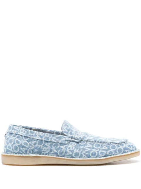 Dolce & Gabbana logo-print denim loafers Blue A50594AS206