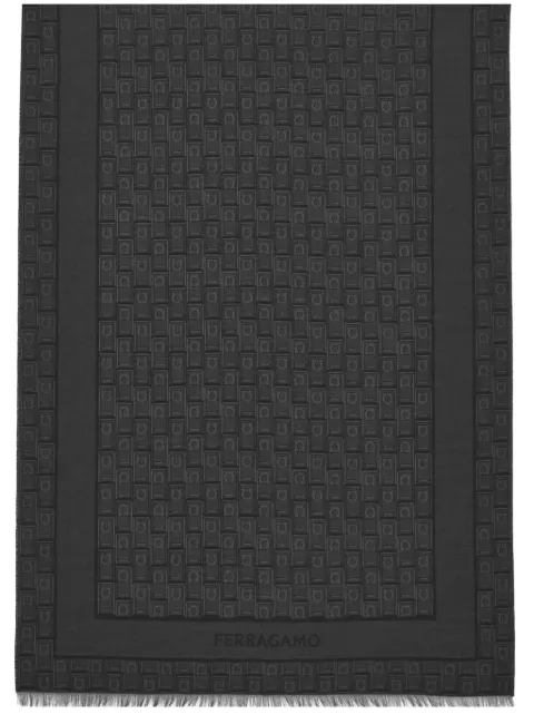 Ferragamo Gancini monogram-jacquard scarf Black 776153