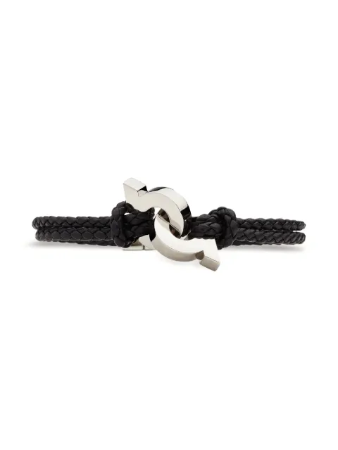 Ferragamo bracelet with intertwined Gancini (20cm) Black 776347