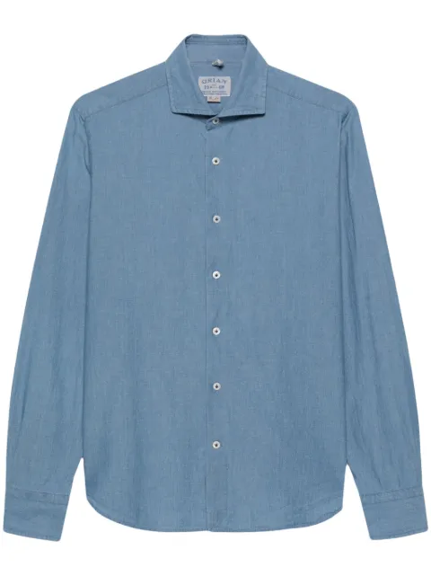 Orian mélange-effect cotton shirt Blue 02D537