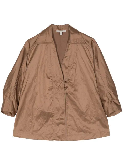 SHIATZY CHEN knot-detail crinkled shirt Brown 146041